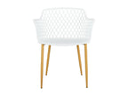 Chicyla - Set of 4 White Armchairs with Varnished Wood Effect Legs CKGV96800
