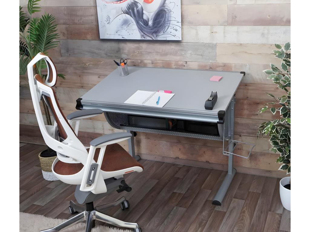Children's/Youth Desk, School Desk, Domopure Height-Adjustable and Tiltable Office Desk EQQJ58199