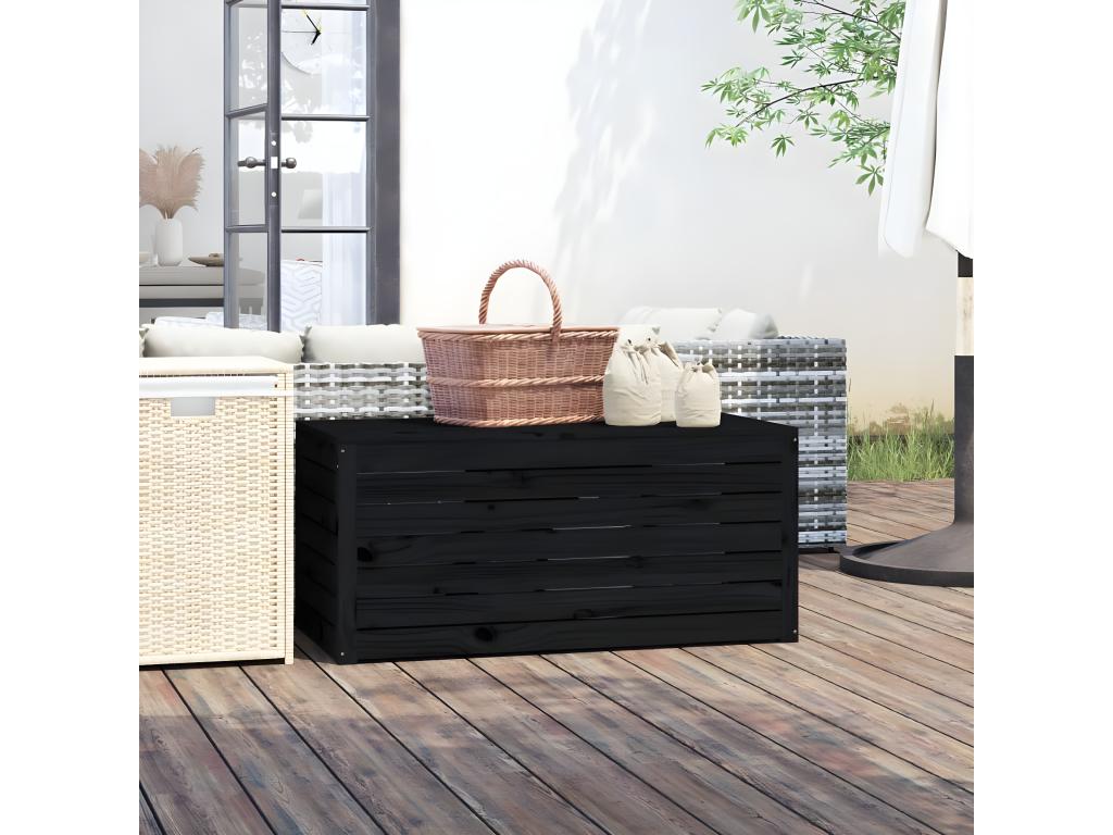 Black garden box 101x50.5x46.5 cm solid pine wood VEQO94819
