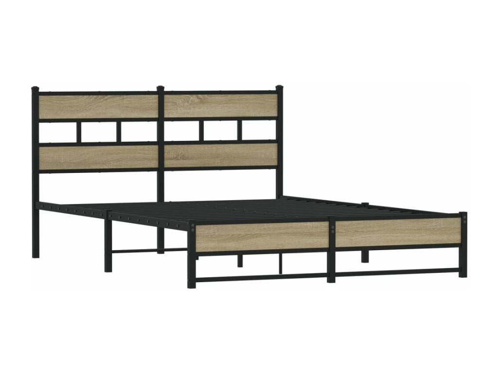 Domopure oak metal bed frame (mattress not included) 135x190 cm YXPP33981