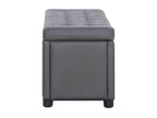 Storage pouf 87.5cm Grey Faux Leather QPLS45406