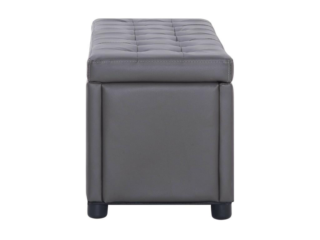 Storage pouf 87.5cm Grey Faux Leather QPLS45406