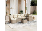 Garden furniture set with cushions, 8 pieces, beige woven resin MTFX05616