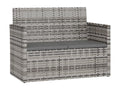Garden bench with cushions, grey, 105 cm, woven resin, YYOB41211