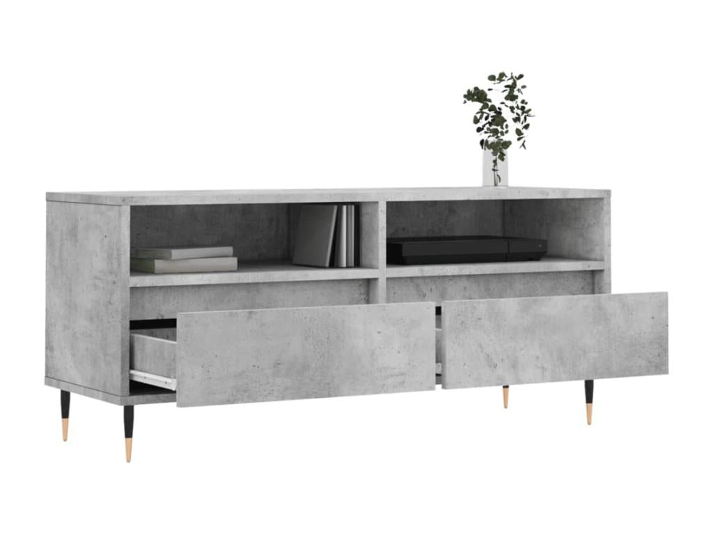 Concrete grey TV stand 100x34.5x44.5 cm engineered wood SQHT15825