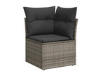 13-piece garden furniture set with cushions, grey woven resin STMR40961