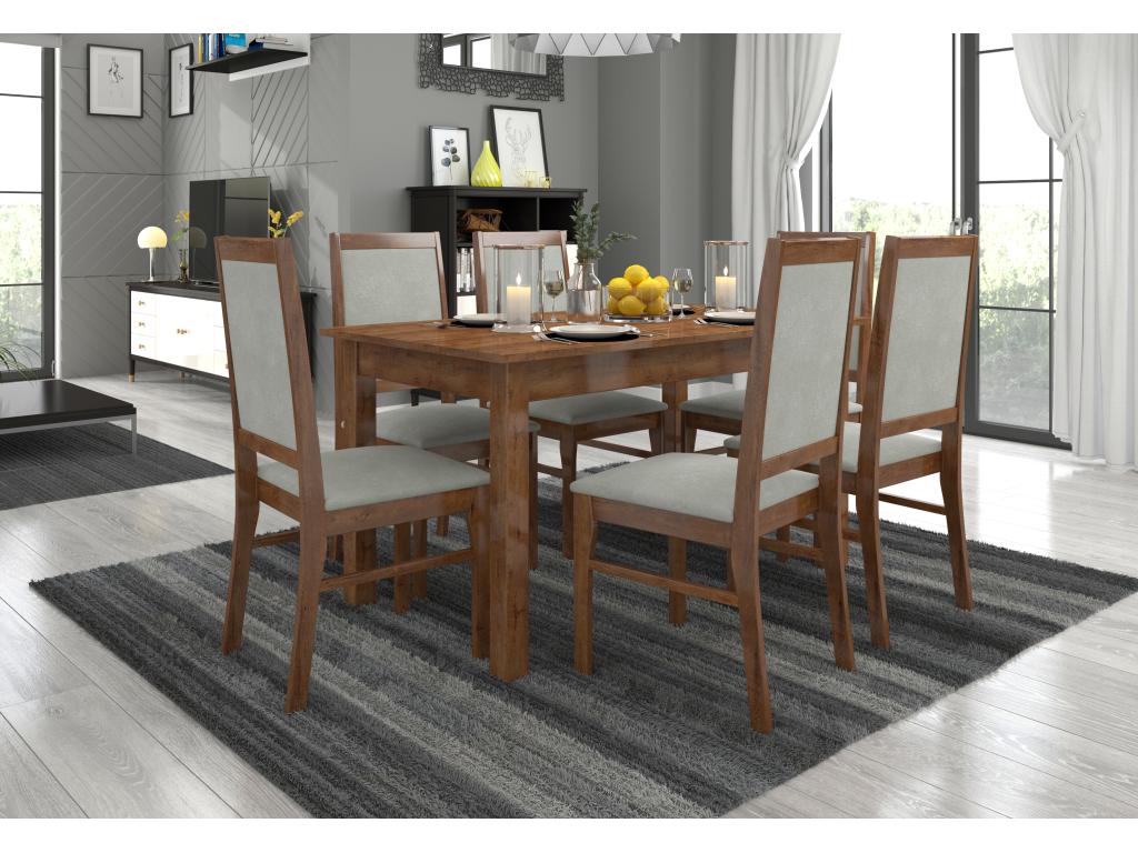 Chicyla-Tissu brown wood and fabric chair 27129 EJRJ95842