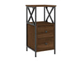 Brown oak bedside table 34x35.5x70 cm engineered wood VRMF40130