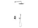 Concealed shower set with mechanical mixer - Brushed nickel color - Domopure ZPJL36043