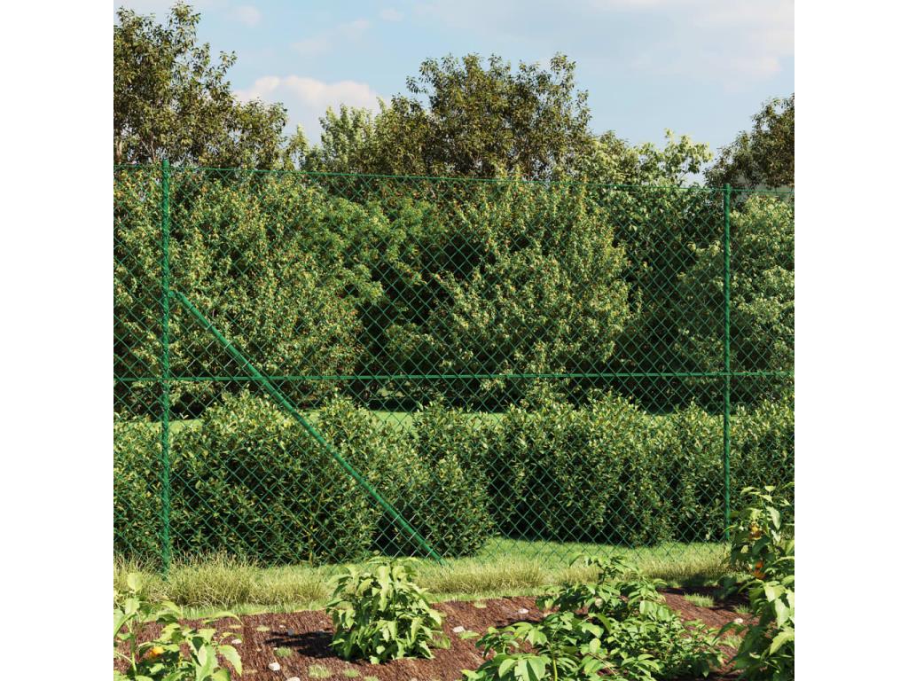 Green chain link fence 1.4x25 m FXDS73753
