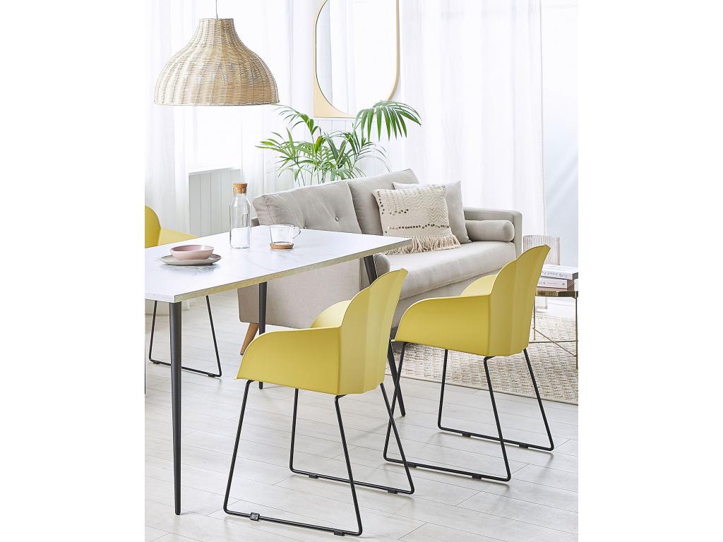 Set of 2 Chicyla Yellow Dining Chairs XZRX45282
