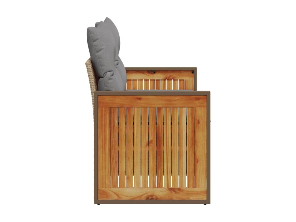 Garden sofa with cushions, 2-seater, beige woven resin ZCDM96607