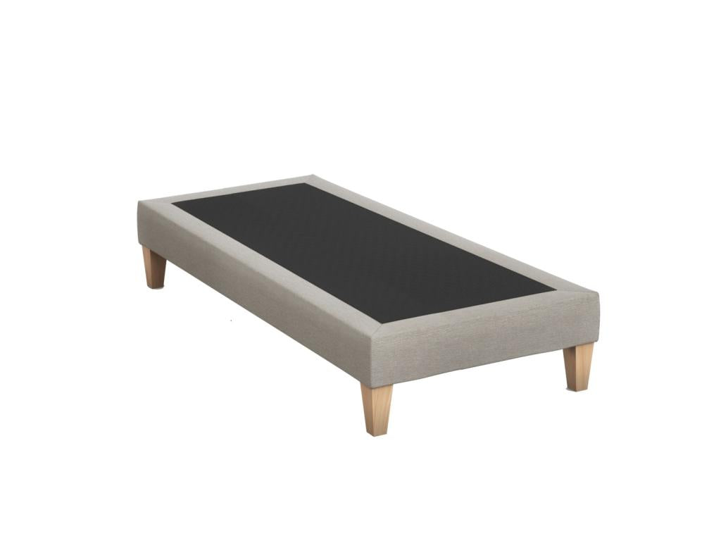 Upholstered bed base in beige linen - Domopure 120x190 BJQD47114