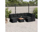 10-piece garden furniture set with cushions, black resin wicker XHFO76720