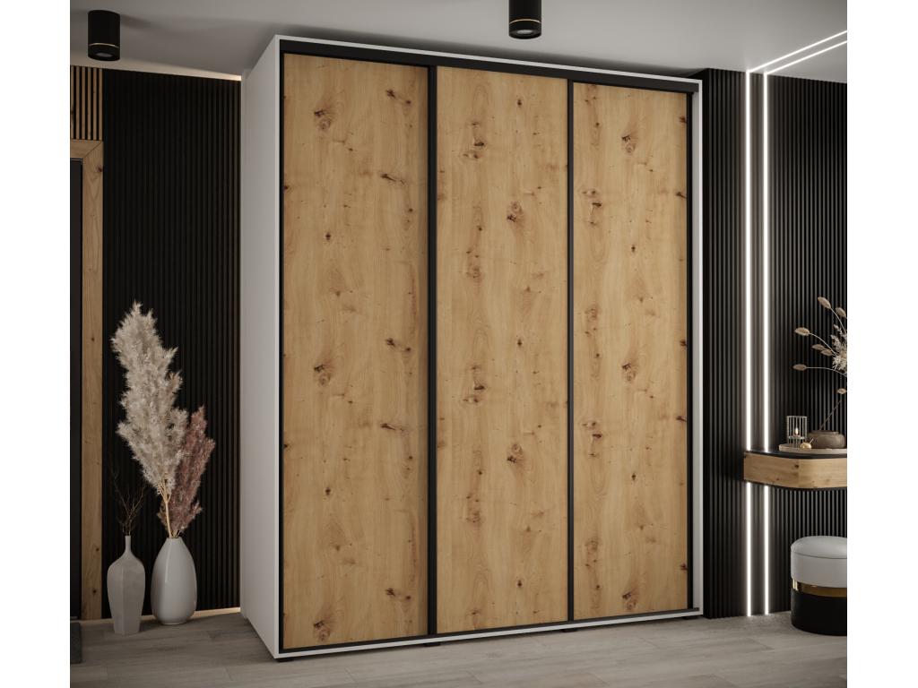 Domopure 1 Sliding Door Wardrobe 235.2/200/45 3 Doors White/Dompure/Black OSFH27311