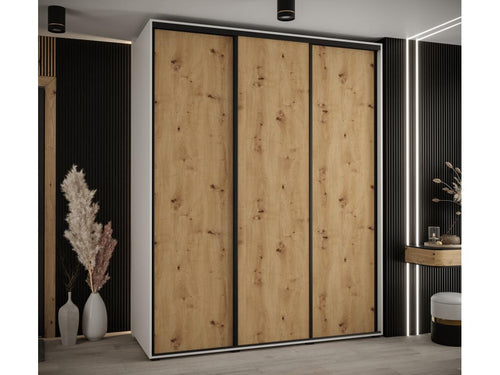Domopure 1 Sliding Door Wardrobe 235.2/200/45 3 Doors White/Dompure/Black OSFH27311