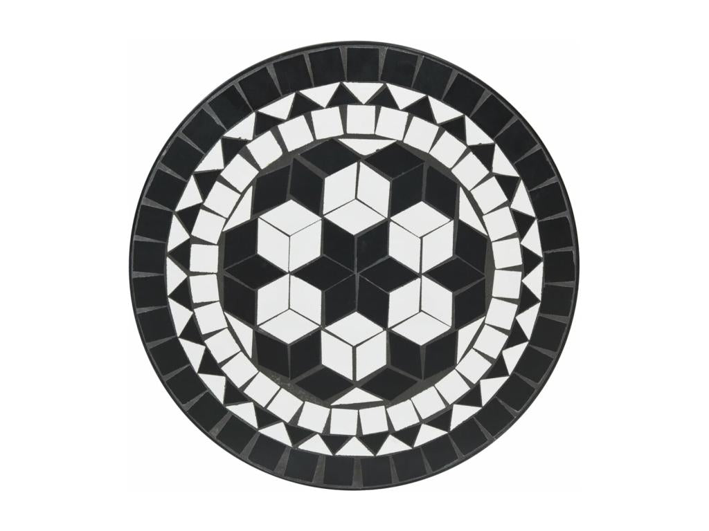 Domopure black and white mosaic iron and ceramic set DEBZ13856