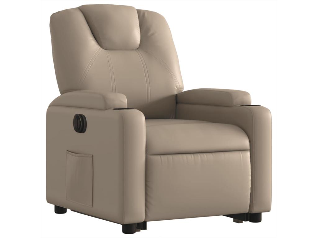 Electric recliner armchair, cappuccino faux leather, NVVY13881