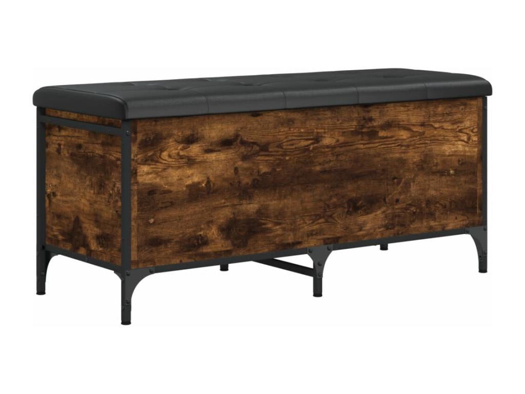 Smoked oak storage bench 102x42x45 engineered wood RZSZ05674