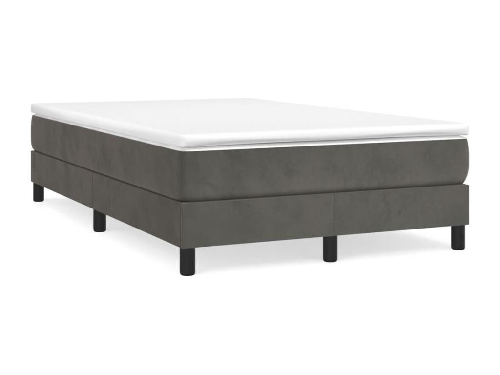 Domopure bed base and dark grey 120x190cm velvet mattress OZWZ38141