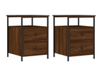 Domopure Premium - 2-piece bedside tables, brown oak, 44x45x60 cm, engineered wood, IGUS21295