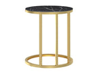 Gold and black marble side table, 45 cm, tempered glass MHIF09013