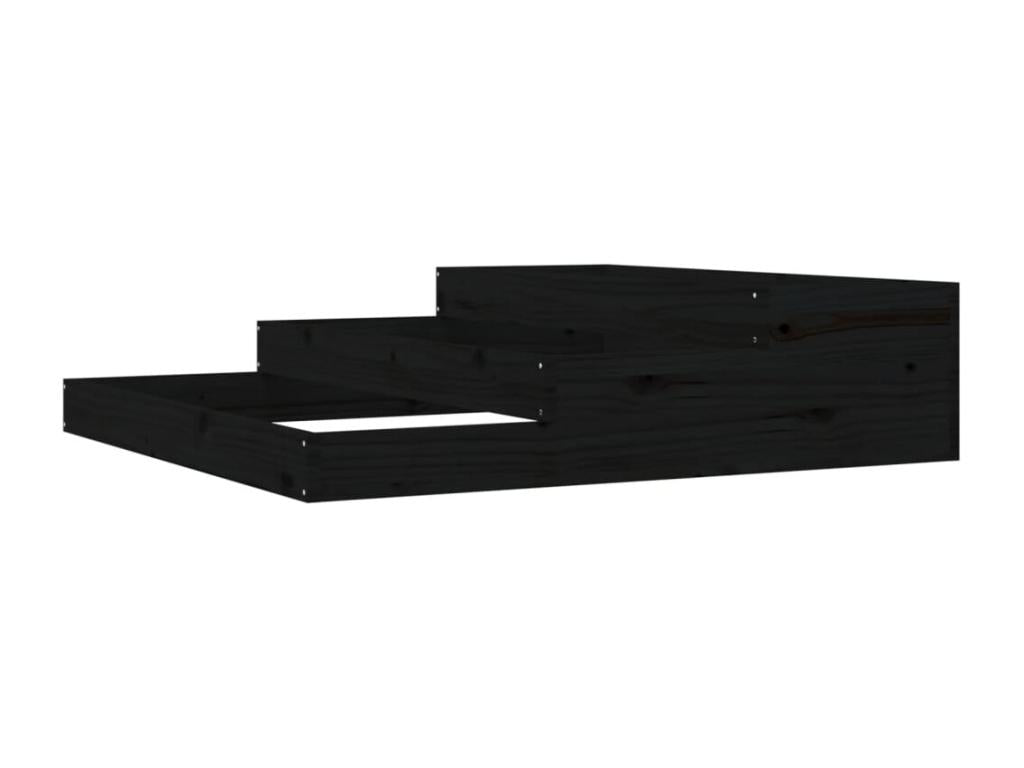 Black Planter 107x107x27 Solid Pine Wood JCUV78865