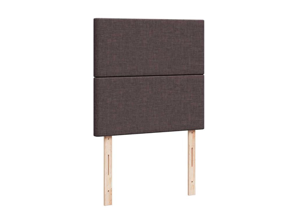 Ottoman bed frame with dark brown mattress 90x190 cm fabric QLNO60660