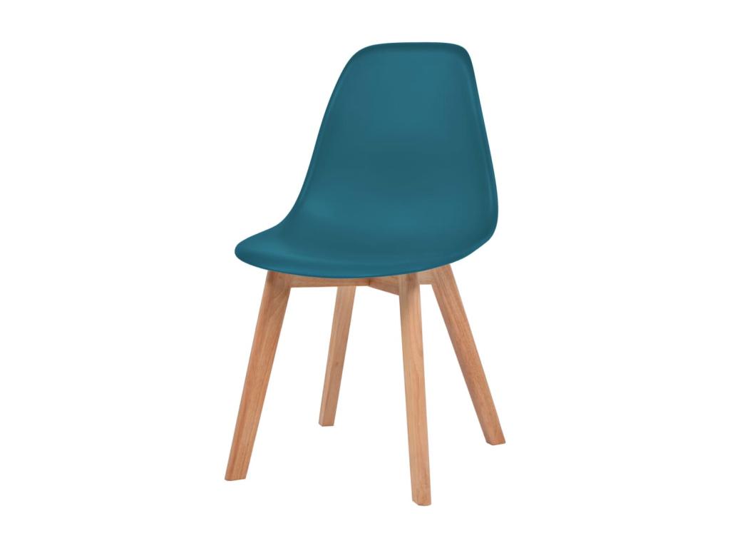 Dining chairs, set of 6, turquoise plastic, KTZT63530