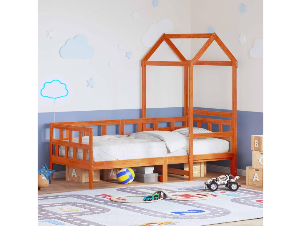 Daybed with canopy, mattress not included, 80x200 cm, solid wood, SYJG76397