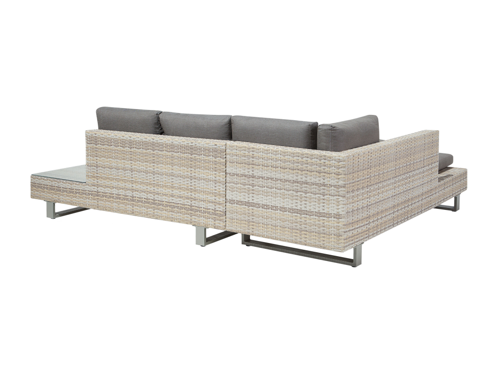 Domopure 5-Seater Garden Corner Sofa Set, Right-Hand Facing, Grey XUFU06797