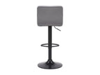 Set of 2 Bar Stools - Velvet / Matte Black Metal - Grey - Domopure ECGX72491