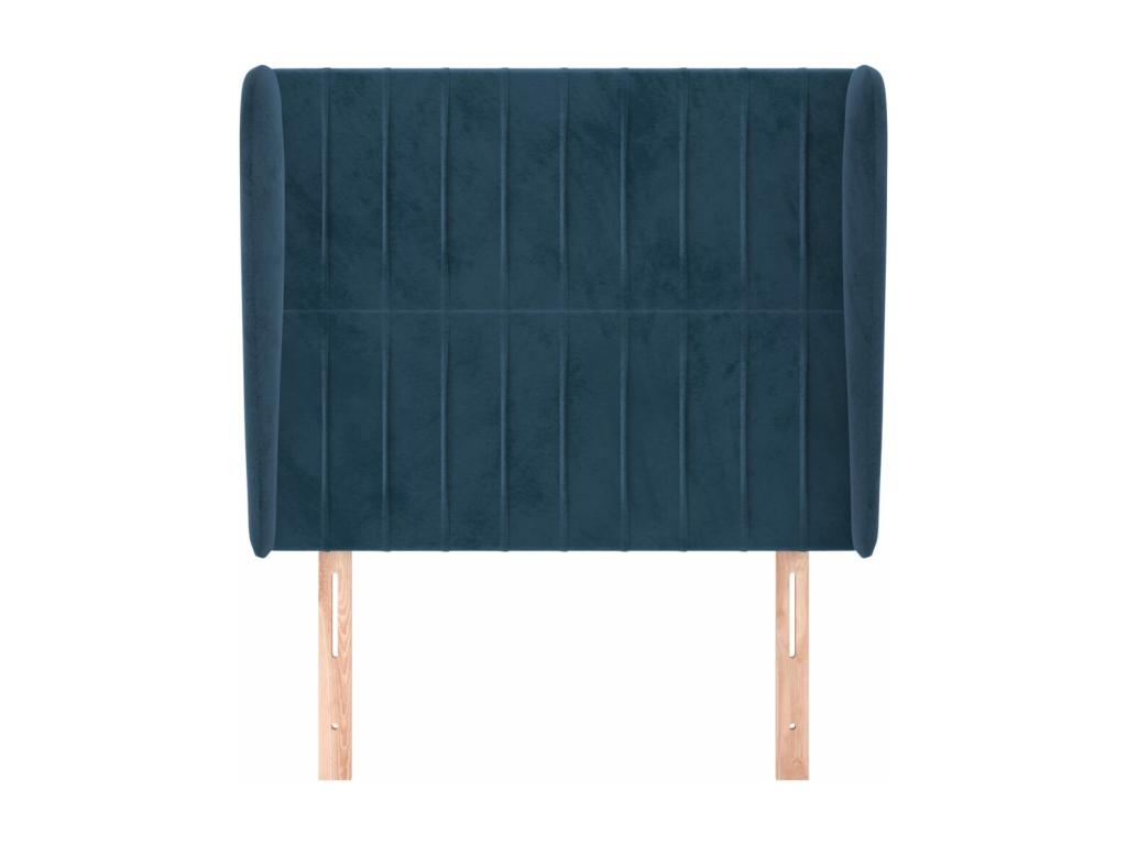Headboard with wings, Dark blue, 103x23x118/128 cm, Velvet, QHAJ75203