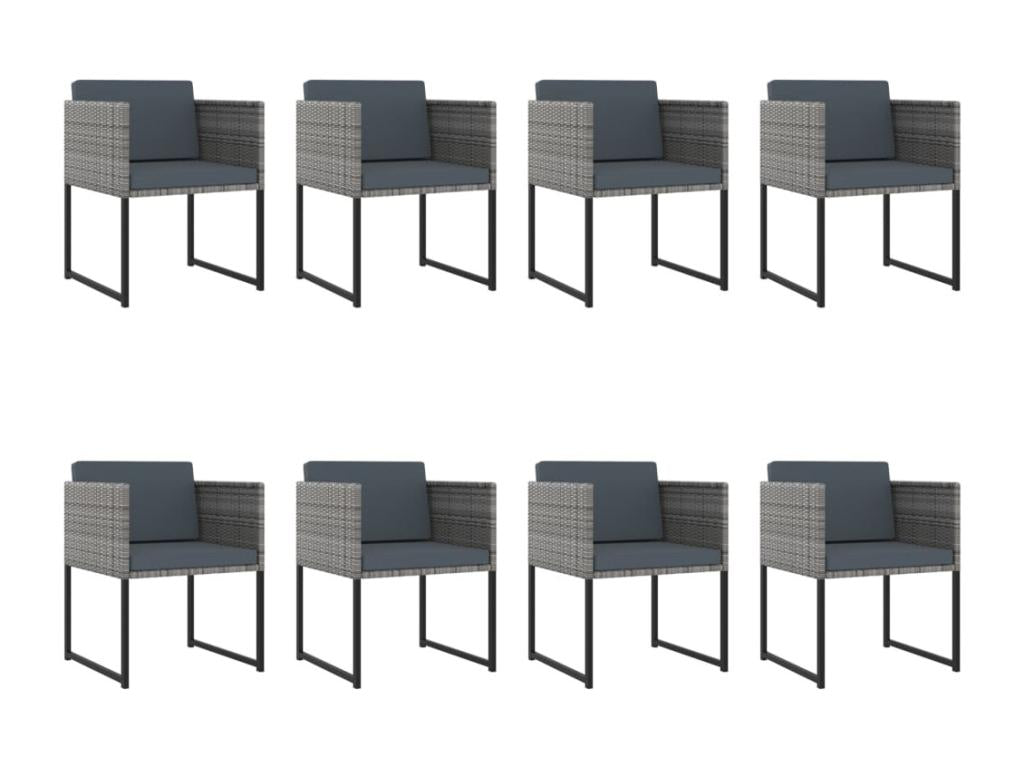 13-piece garden furniture set with cushions, grey woven resin, GVXD20740