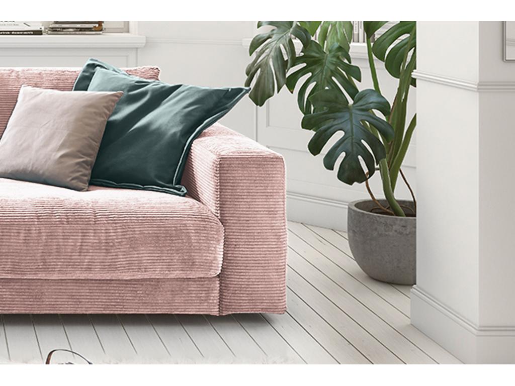 Sofa - Pink corduroy velvet - Domopure QIQM15537