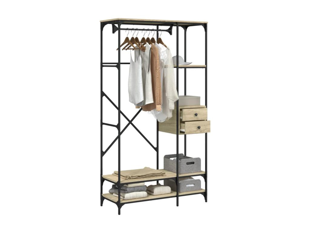 Chicyla oak drawer unit 100x40x180 cm engineered wood XOVN10955