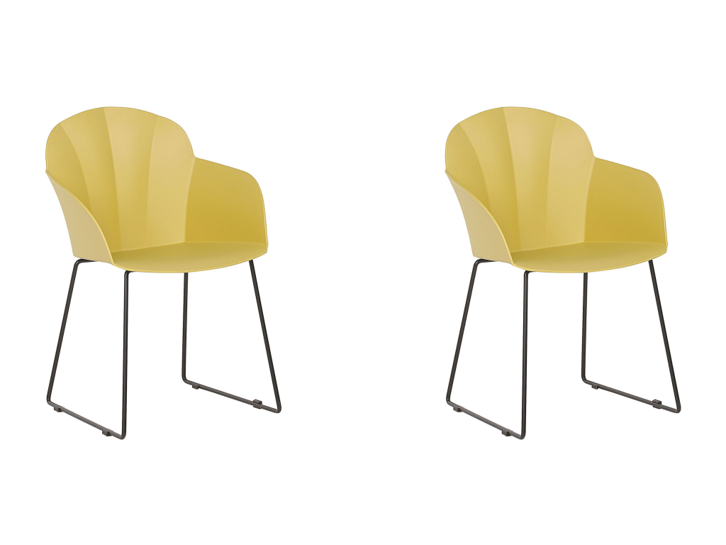 Set of 2 Chicyla Yellow Dining Chairs XZRX45282