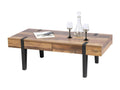 Domopure Coffee Table – Wood with Metal Legs and 2 Drawers WJTH76806