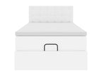 Ottoman bed frame with pure white 90x200cm faux leather mattress VSME97321