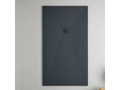 Domopure Extra-Flat Shower Tray - Domopure Texture in Domopure Polyester Graphite - L180 x W70 x H2.6 cm - Domopure VEWW19125