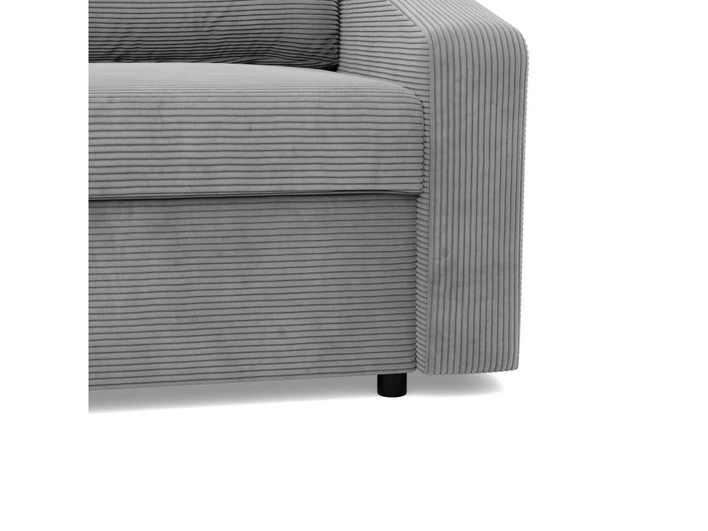 Corner sofa with sleeping function, rope finish - Grey QVSJ11447