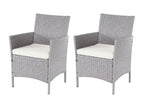 Chicyla poly rattan armchair, set of 2, grey, cream-colored cushions WOCC85256