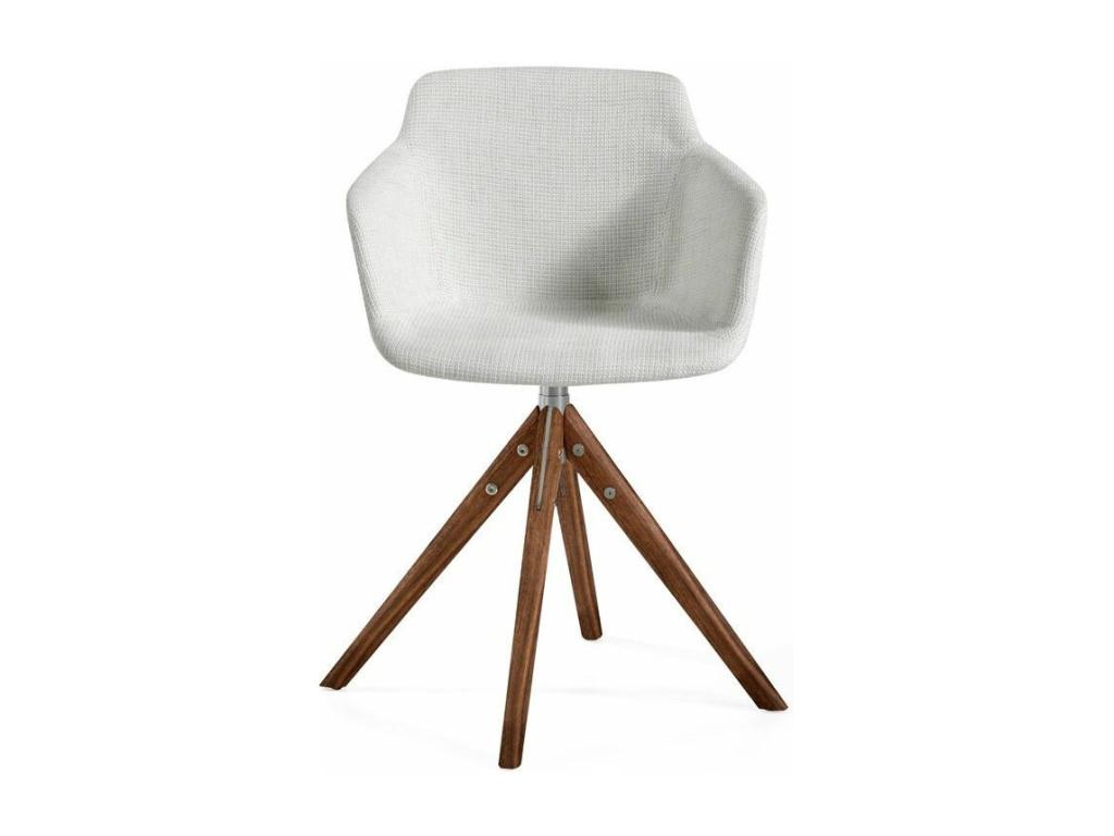 Domopure swivel chair in beige fabric and ash wood - Set of 2 - Domopure color 01 CJKD72680