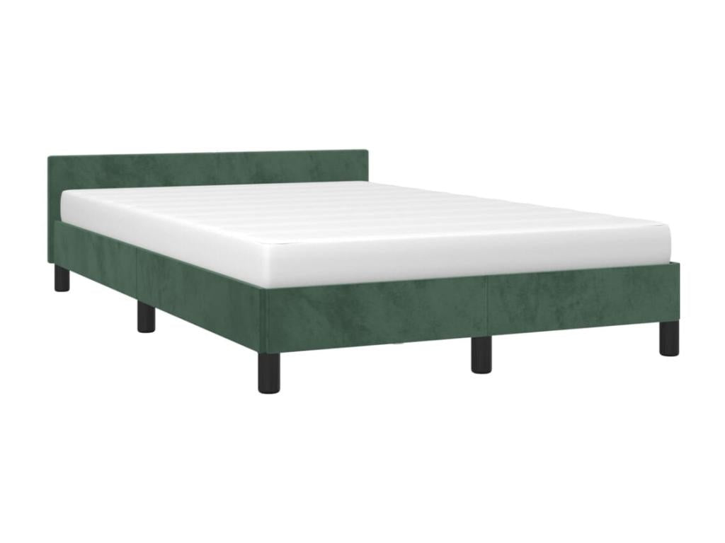 Bed frame with headboard, dark green, 120x200 cm, velvet, JWCY67972