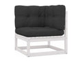 10-piece garden furniture set with cushions, white, solid pine wood, WGCC22322
