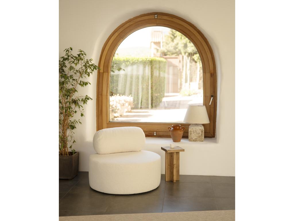 Round looped armchair in white, 105x50cm IUUG42594