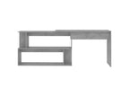 Corner desk, concrete grey, 200x50x76 cm, engineered wood, LKFX71549