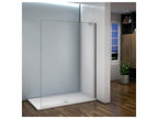 Walk-in shower screen 100x200cm - 8mm tempered sandblasted glass - With 45cm corner fixing bar JAXM26830