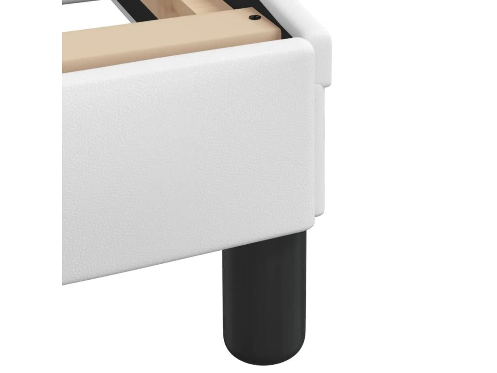 White faux leather bed frame without mattress, 120x200 cm, ZRZK75688