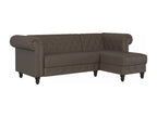 Chicyla - Sofa bed with chaise longue in dark brown microfiber SPHU57473